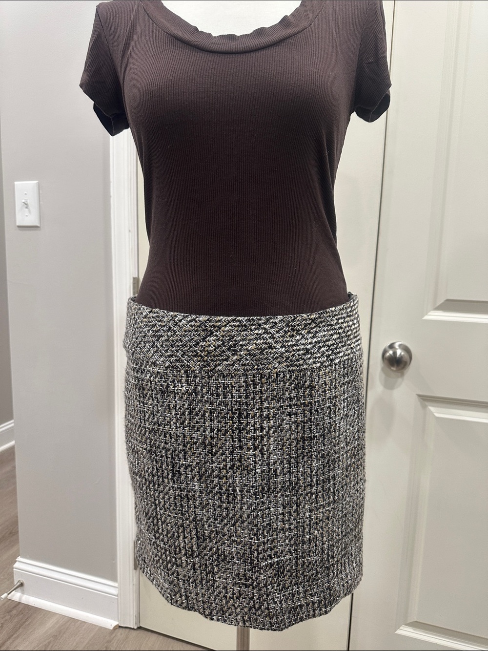 The Limited Tweed Pencil Skirt in Black & White